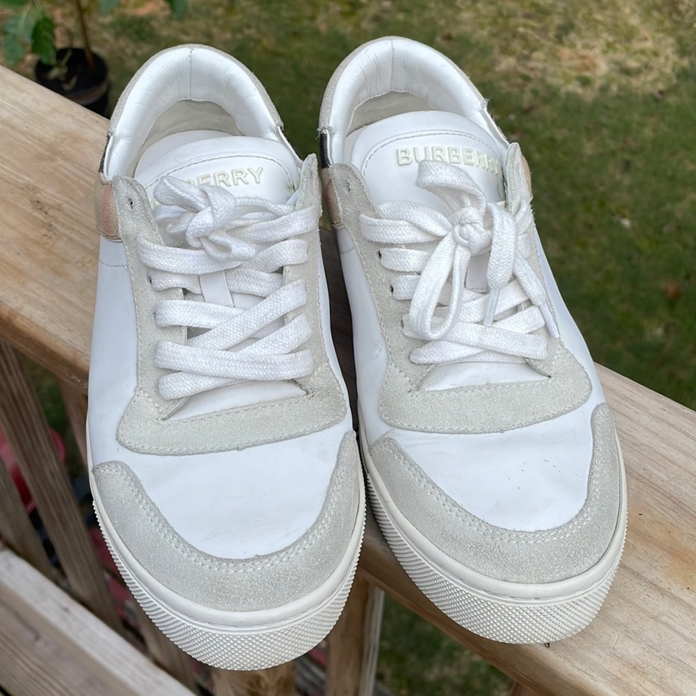 Burberry Leather, Suede and House Check Men's Leather Sneakers Size 40.5… - Picture 5 of 15